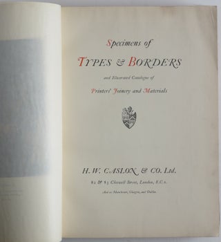 Item #14360 Specimens of Types & Borders and Illustrated Catalogue of Printers' Joinery and...