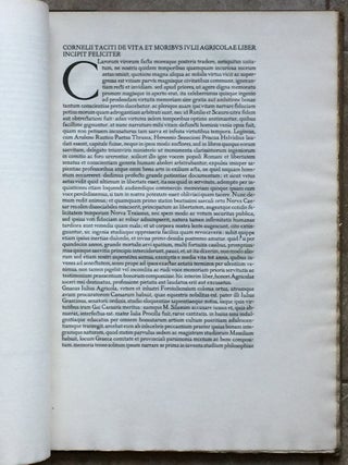 Item #16870 De Vita et Moribus IVLII Agricolae Liber. Cornelii Taciti, Tacitus