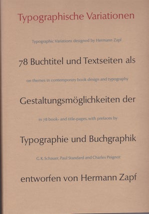 Item #17924 TYPOGRAPHISCHE VARIATIONEN. Hermann Zapf